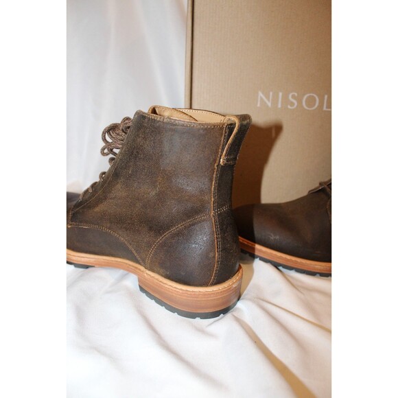 NISOLO MEN'S ALL WEATHER MARTIN SUEDE BOOTS WAXED BROWN $280‎ NIB - Picture 5 of 6